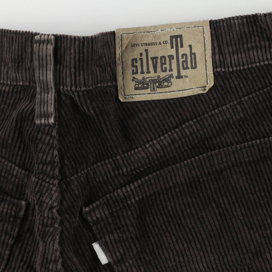 90'S Levi's Silver Tab Baggy Corduroy Pants, Made in USA, Men's, Size W32, Vintage cotton brown type Vintage Second Hand