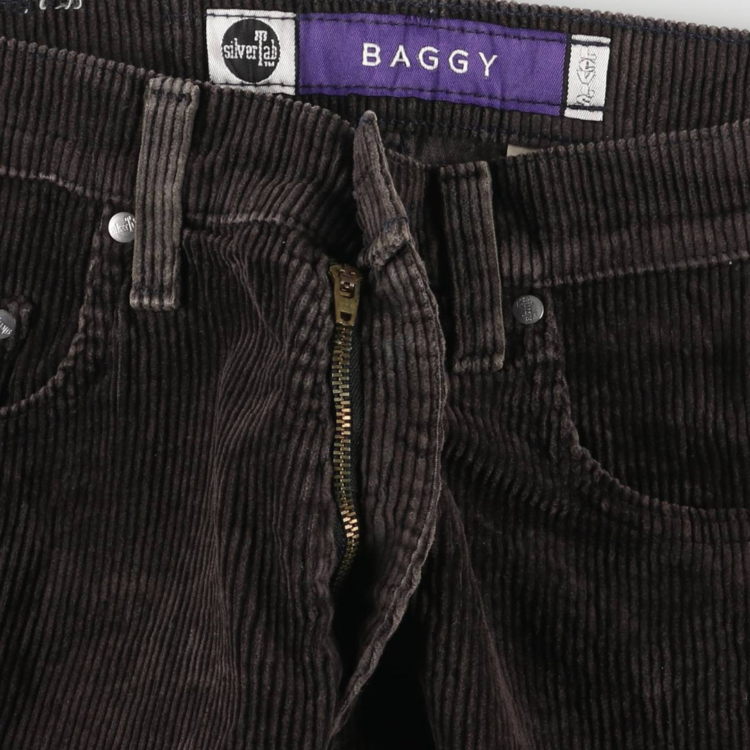 90'S Levi's Silver Tab Baggy Corduroy Pants, Made in USA, Men's, Size W32, Vintage cotton brown type Vintage Second Hand