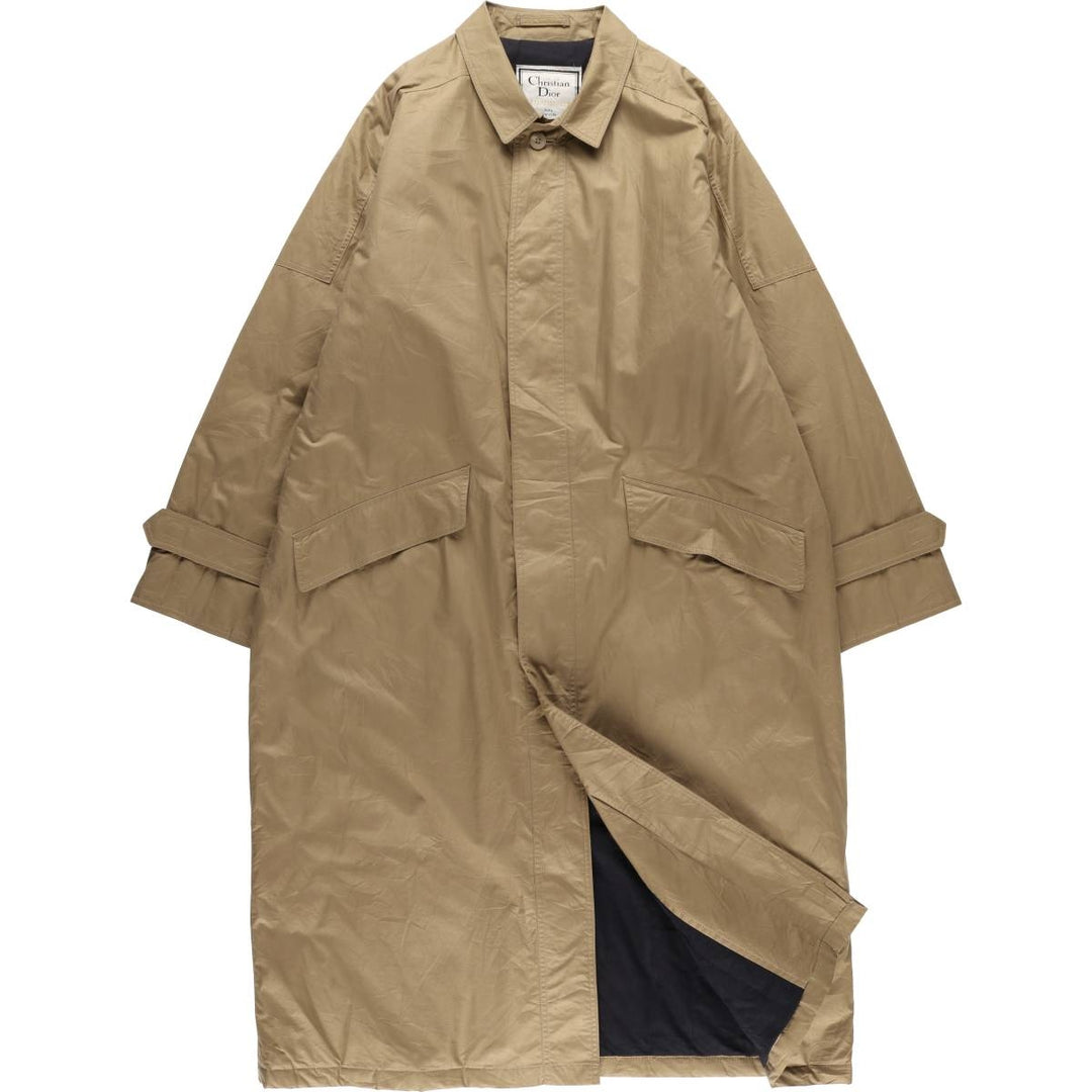 90'S Christian Dior padded Balmacaan coat, men's size XL cotton Beige type Vintage Second Hand