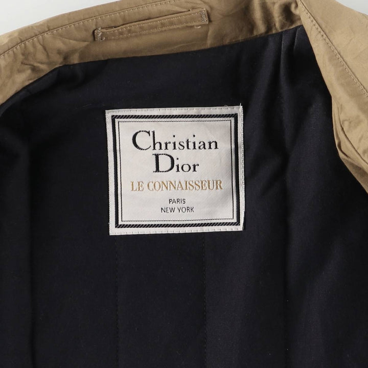 90'S Christian Dior padded Balmacaan coat, men's size XL cotton Beige type Vintage Second Hand