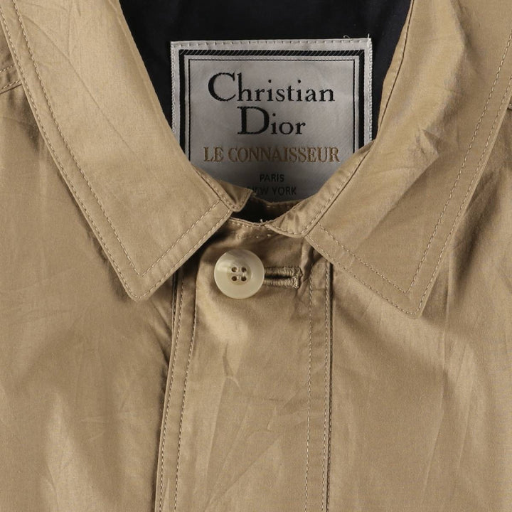 90'S Christian Dior padded Balmacaan coat, men's size XL cotton Beige type Vintage Second Hand