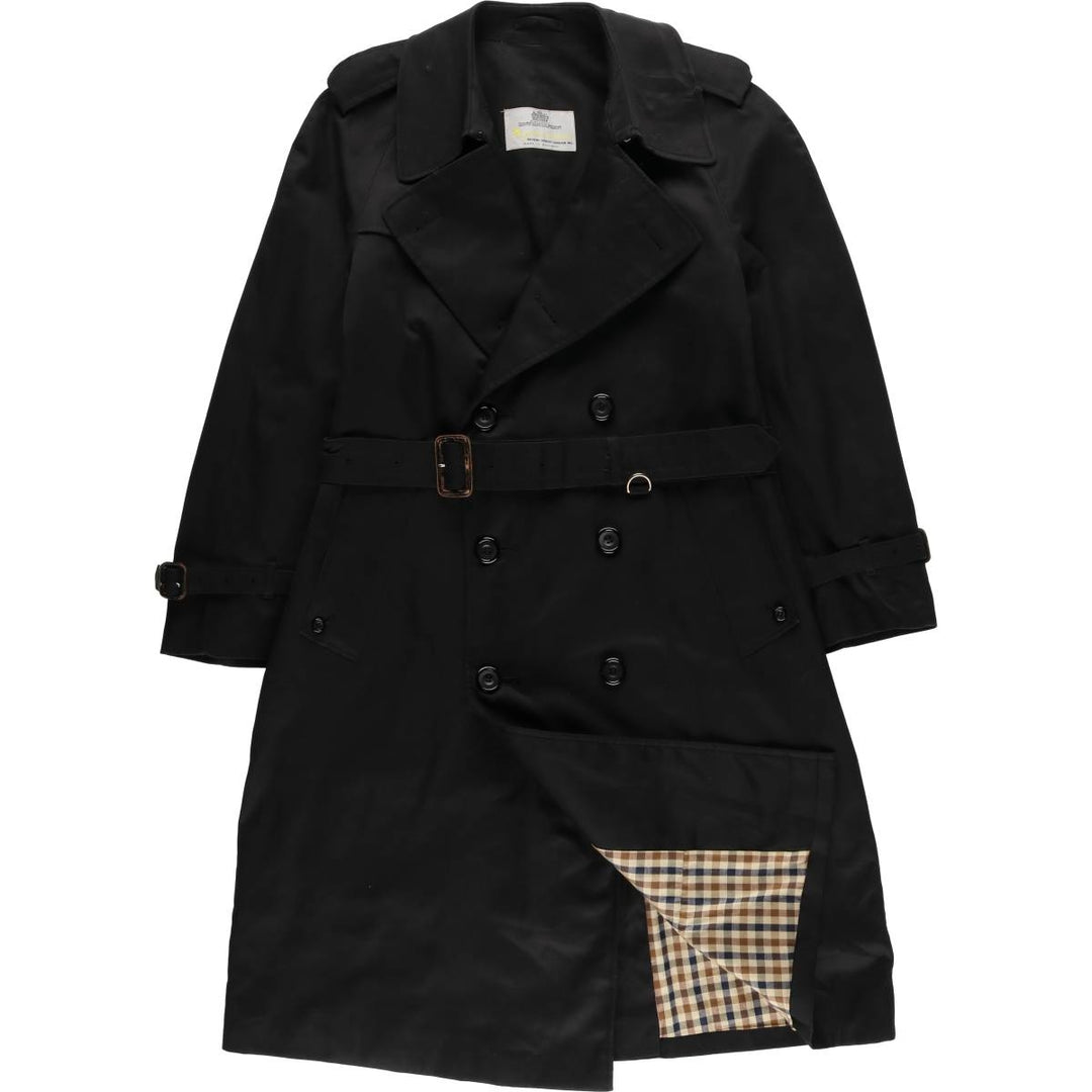 Aquascutum AQUA5 Trench Coat, Made in England, Men's Size M polyester black type Vintage Second Hand