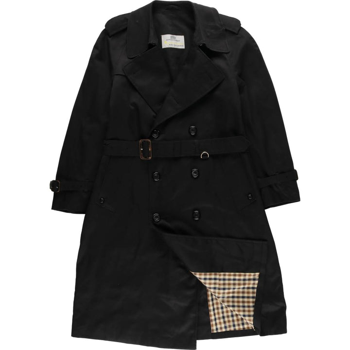 Aquascutum AQUA5 Trench Coat, Made in England, Men's Size M polyester black type Vintage Second Hand