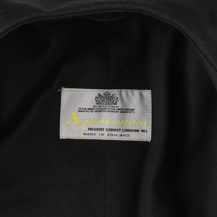 Aquascutum AQUA5 Trench Coat, Made in England, Men's Size M polyester black type Vintage Second Hand