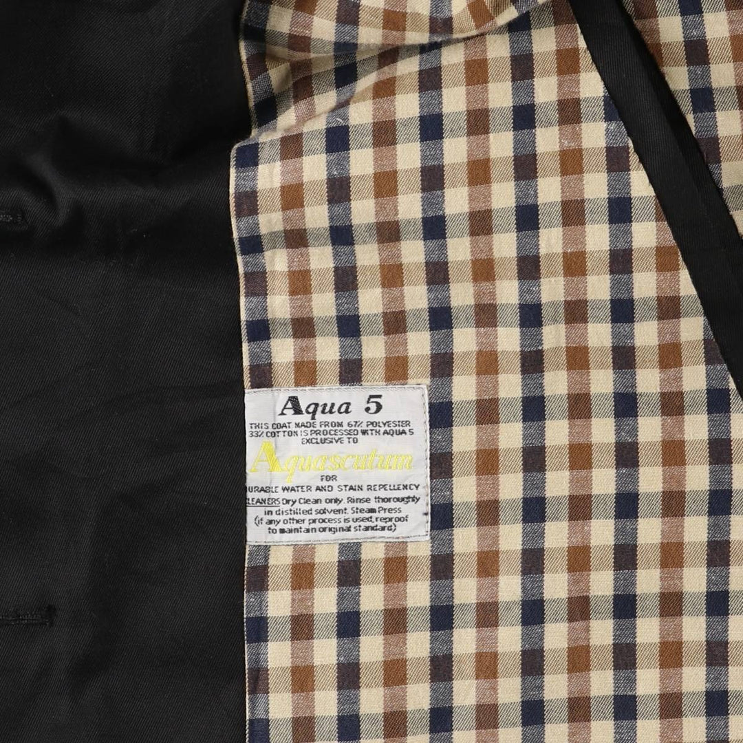 Aquascutum AQUA5 Trench Coat, Made in England, Men's Size M polyester black type Vintage Second Hand