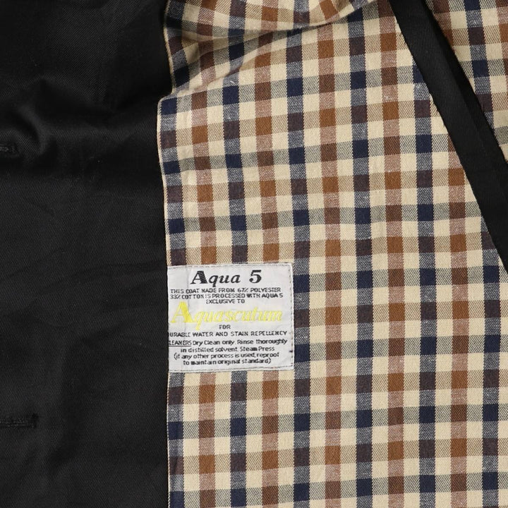 Aquascutum AQUA5 Trench Coat, Made in England, Men's Size M polyester black type Vintage Second Hand