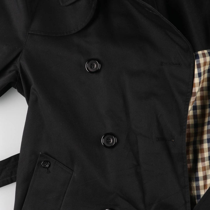 Aquascutum AQUA5 Trench Coat, Made in England, Men's Size M polyester black type Vintage Second Hand