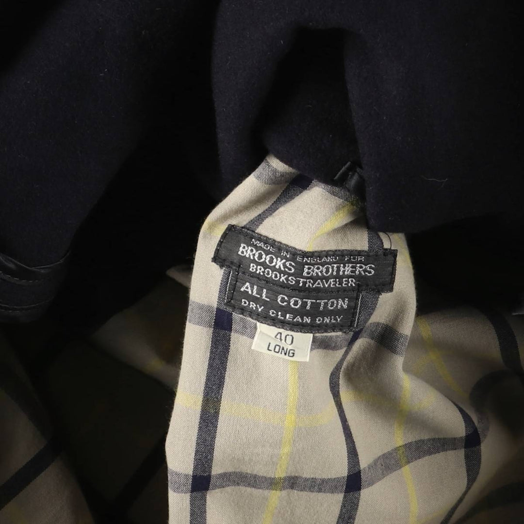 Brooks Brothers Balmacaan Coat, Made in England, Men's Size XL cotton Beige type Vintage Second Hand