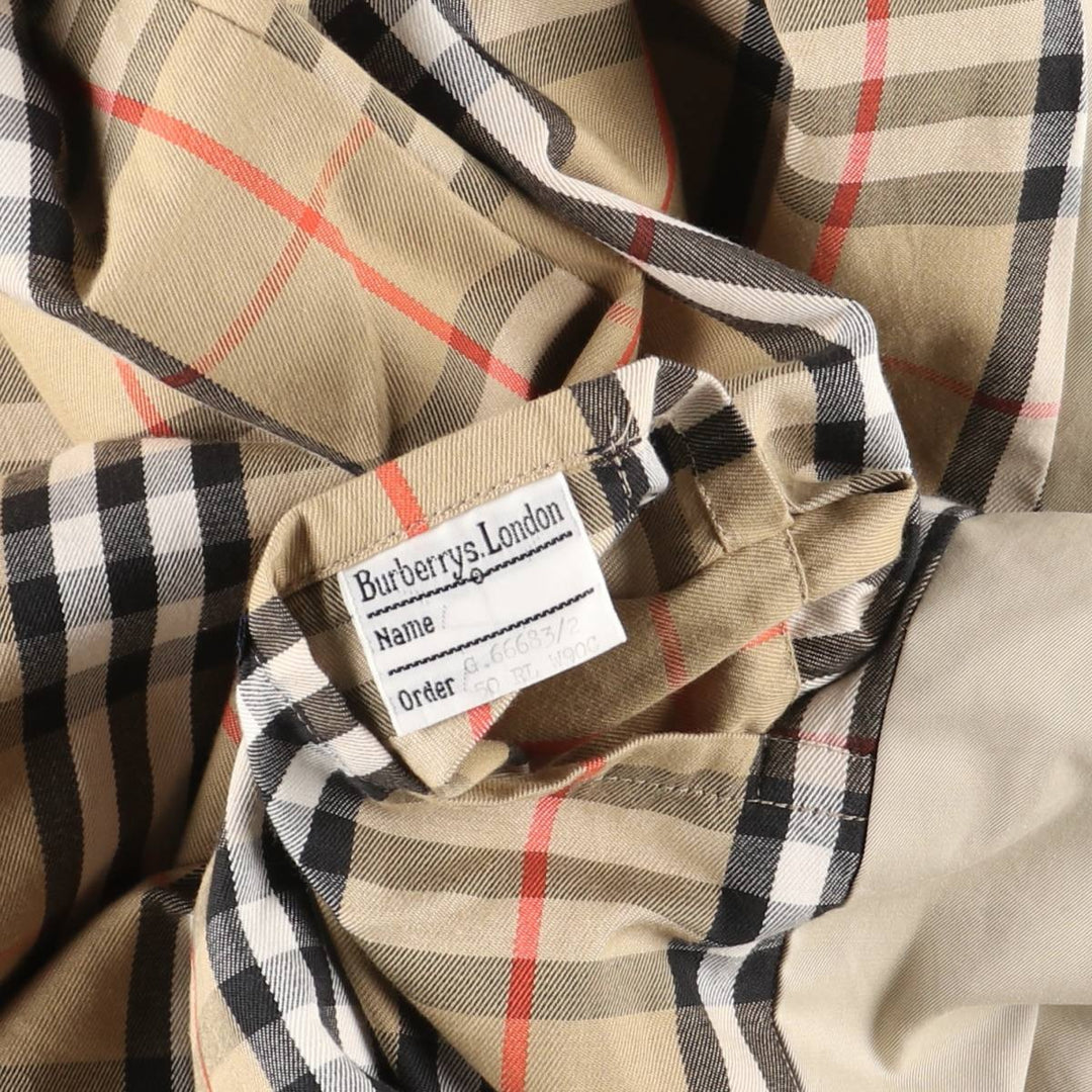 Burberry's 100% cotton Balmacaan coat, made in England, size L. cotton Beige type Vintage Second Hand
