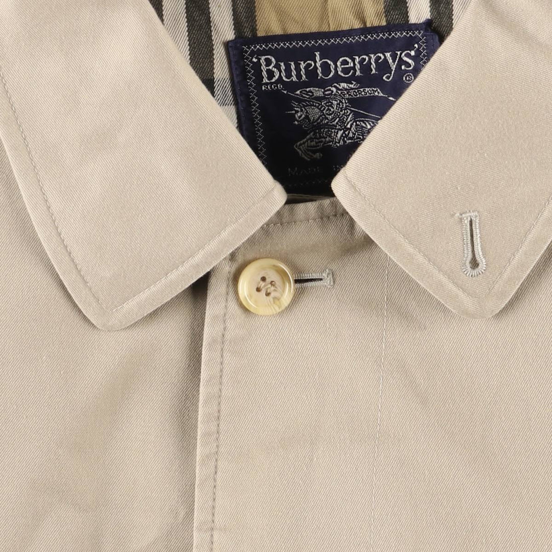 Burberry's Balmacaan Coat, Made in England, Men's XL Size cotton Beige type Vintage Second Hand