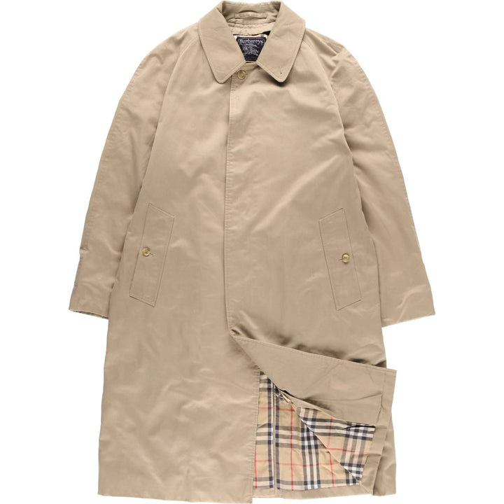 Burberry's Balmacaan Coat, Made in England, Men's Size L unclear Beige type Vintage Second Hand