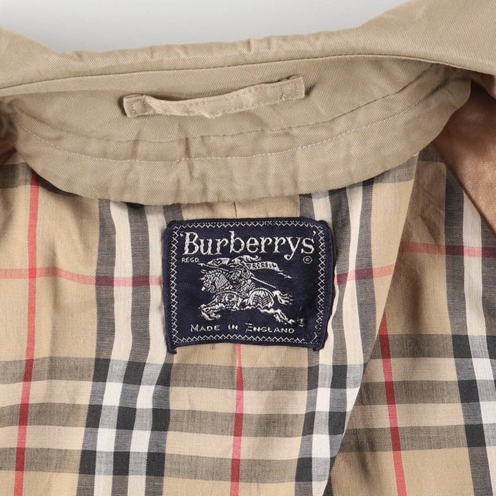 Burberry's Balmacaan Coat, Made in England, Men's Size L unclear Beige type Vintage Second Hand