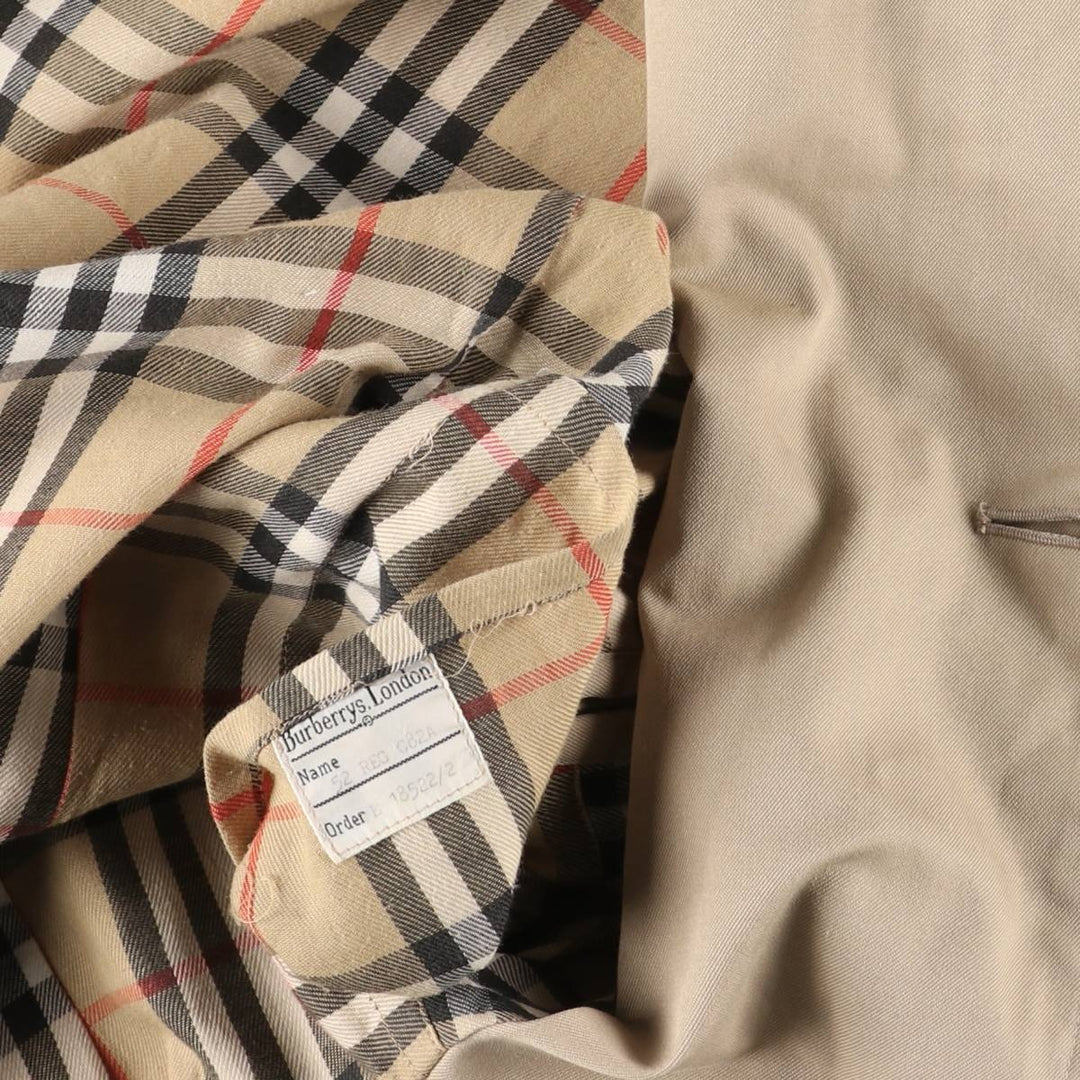 Burberry's Balmacaan Coat, Made in England, Men's XL Size cotton Beige type Vintage Second Hand