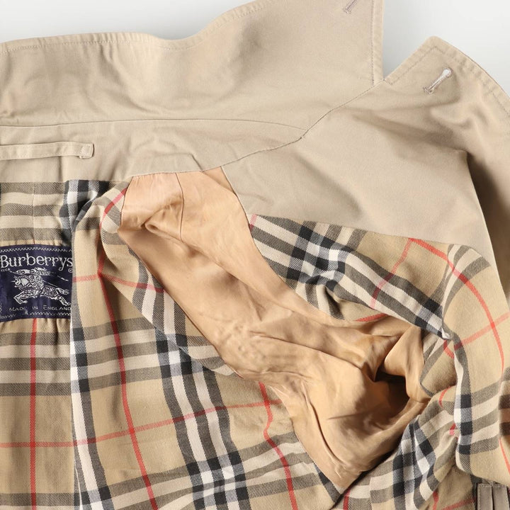 Burberry's Balmacaan Coat, Made in England, Men's XL Size cotton Beige type Vintage Second Hand