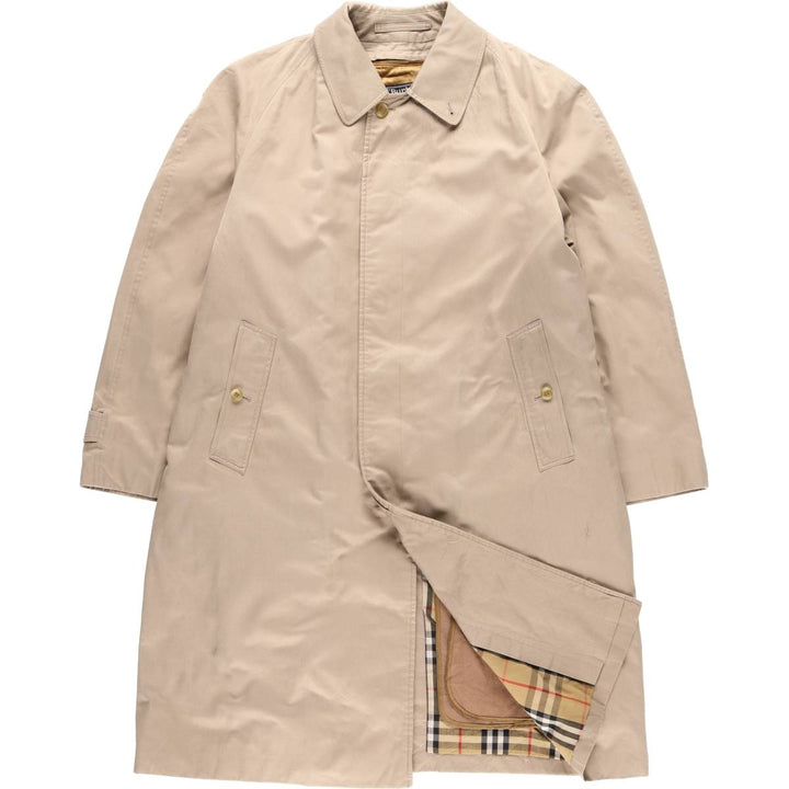 Burberry's Balmacaan Coat, Made in England, Men's Size L cotton Beige type Vintage Second Hand