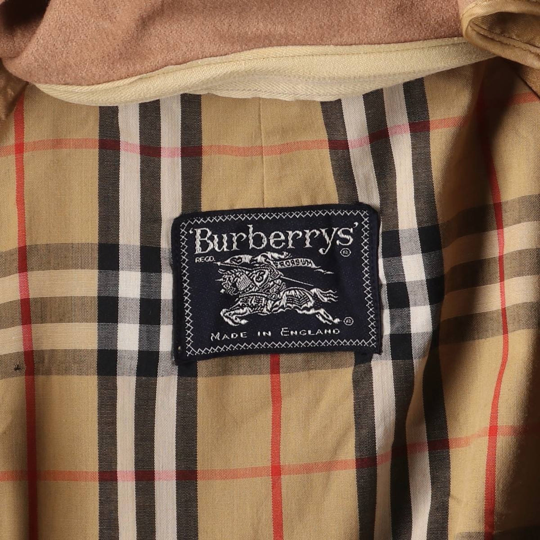 Burberry's Balmacaan Coat, Made in England, Men's Size L cotton Beige type Vintage Second Hand