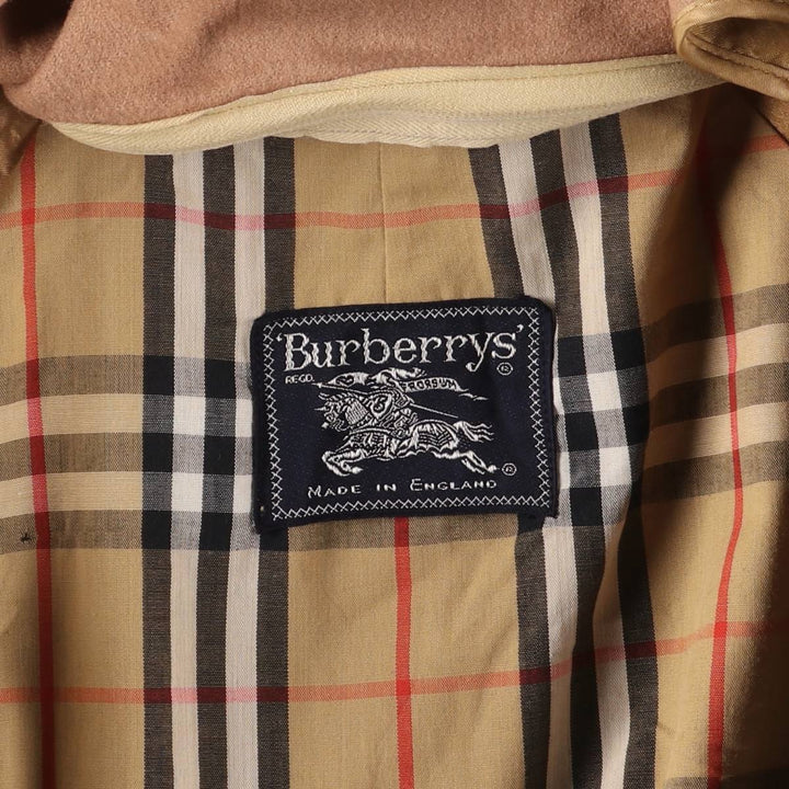 Burberry's Balmacaan Coat, Made in England, Men's Size L cotton Beige type Vintage Second Hand