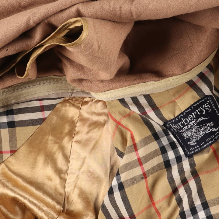 Burberry's Balmacaan Coat, Made in England, Men's Size L cotton Beige type Vintage Second Hand