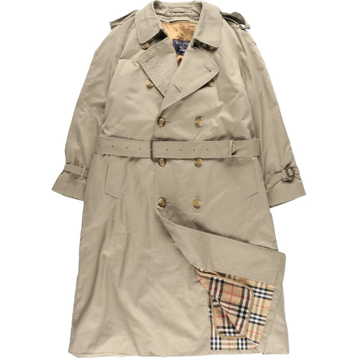 Burberry trench coat, made in England, men's size XL polyester Khaki type beige Vintage Second Hand