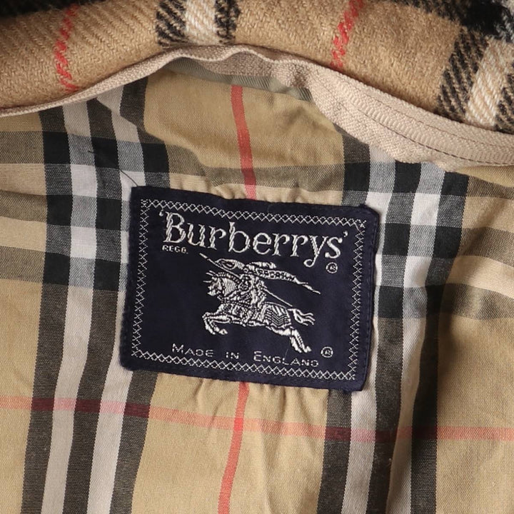 Burberry trench coat, made in England, men's size XL polyester Khaki type beige Vintage Second Hand