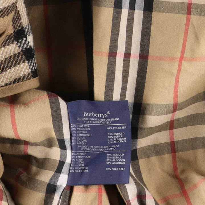 Burberry trench coat, made in England, men's size XL polyester Khaki type beige Vintage Second Hand