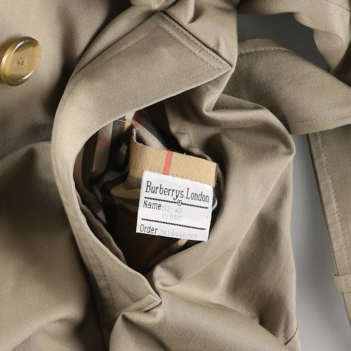 Burberry trench coat, made in England, men's size XL polyester Khaki type beige Vintage Second Hand