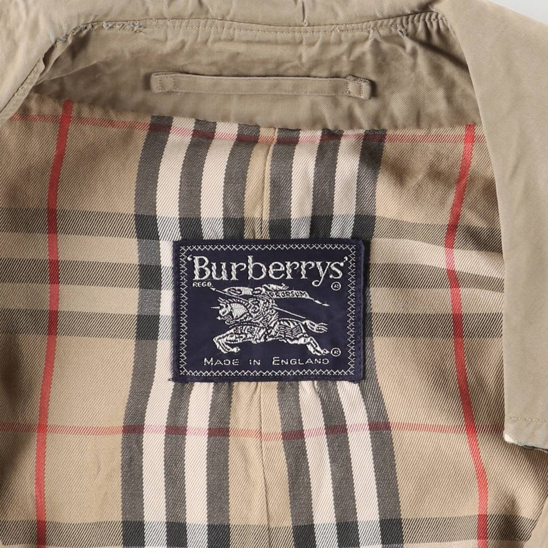 Burberry's 100% cotton trench coat, made in England, men's size L cotton Khaki type Vintage Second Hand