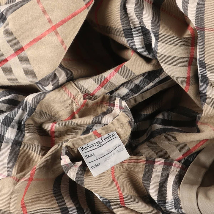Burberry's 100% cotton trench coat, made in England, men's size L cotton Khaki type Vintage Second Hand