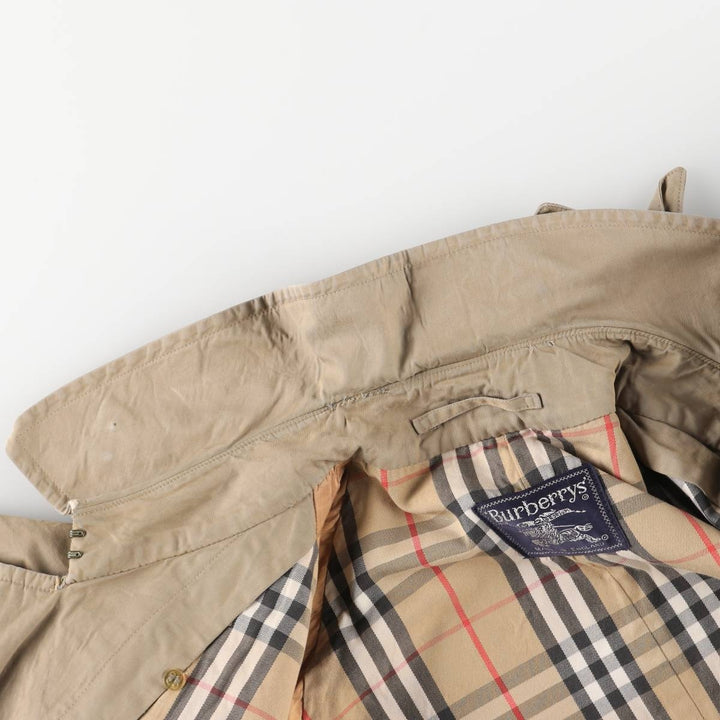 Burberry's 100% cotton trench coat, made in England, men's size L cotton Khaki type Vintage Second Hand