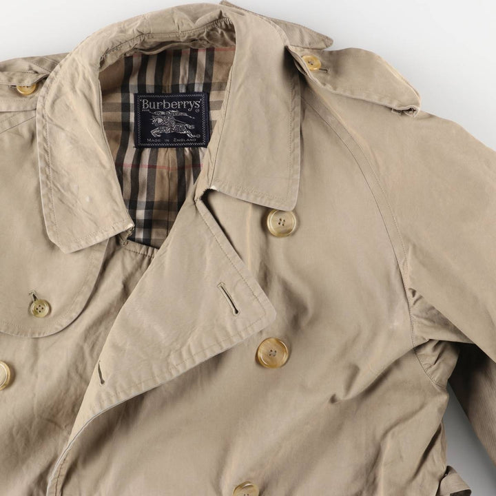 Burberry's 100% cotton trench coat, made in England, men's size L cotton Khaki type Vintage Second Hand