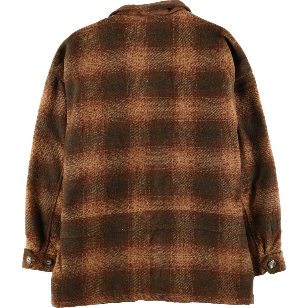 FREE COUNTRY Ombre Check Padded Wool Hunting Jacket, Men's Size XL, Vintage wool beige type brown Vintage Second Hand