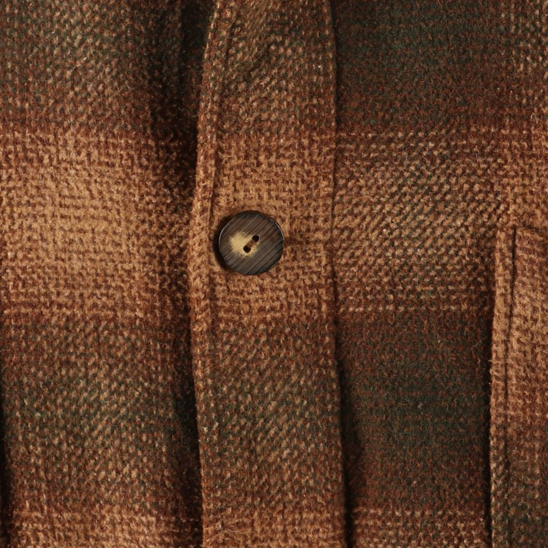 FREE COUNTRY Ombre Check Padded Wool Hunting Jacket, Men's Size XL, Vintage wool beige type brown Vintage Second Hand