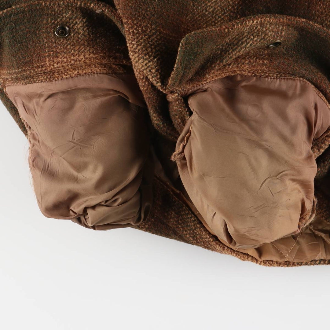 FREE COUNTRY Ombre Check Padded Wool Hunting Jacket, Men's Size XL, Vintage wool beige type brown Vintage Second Hand