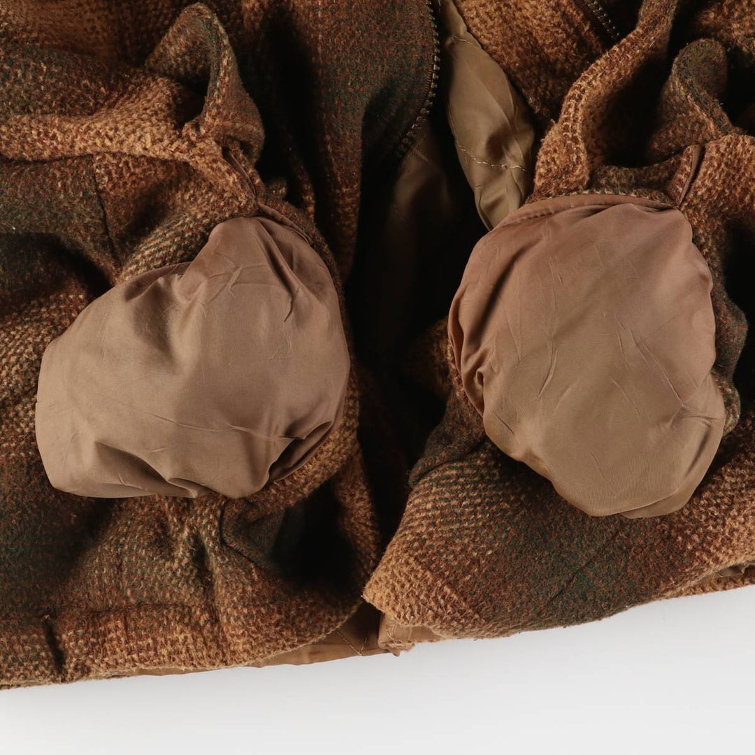 FREE COUNTRY Ombre Check Padded Wool Hunting Jacket, Men's Size XL, Vintage wool beige type brown Vintage Second Hand