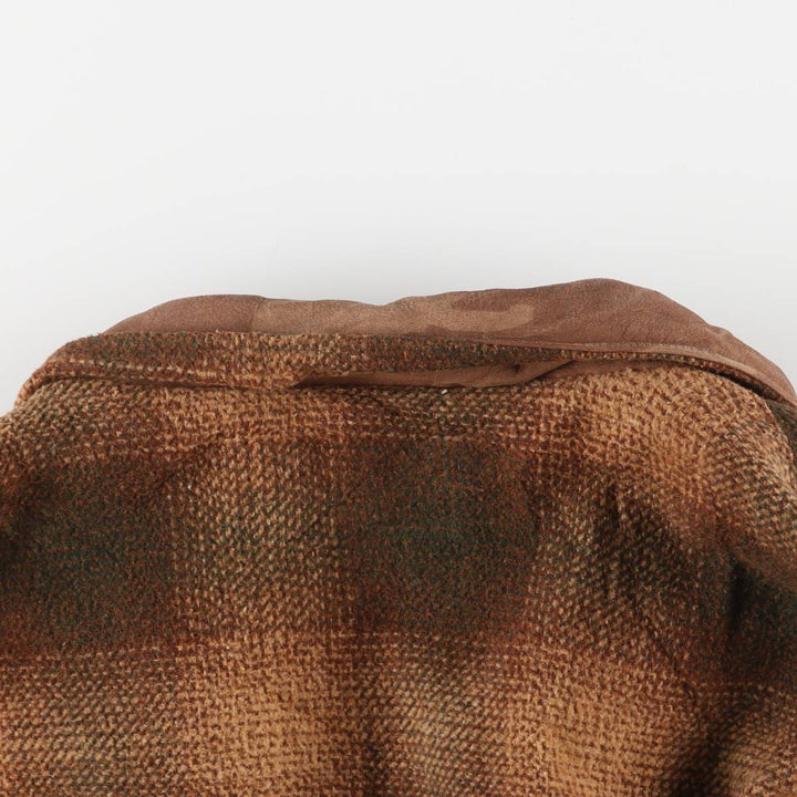 FREE COUNTRY Ombre Check Padded Wool Hunting Jacket, Men's Size XL, Vintage wool beige type brown Vintage Second Hand