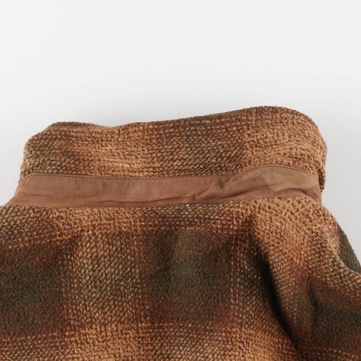 FREE COUNTRY Ombre Check Padded Wool Hunting Jacket, Men's Size XL, Vintage wool beige type brown Vintage Second Hand