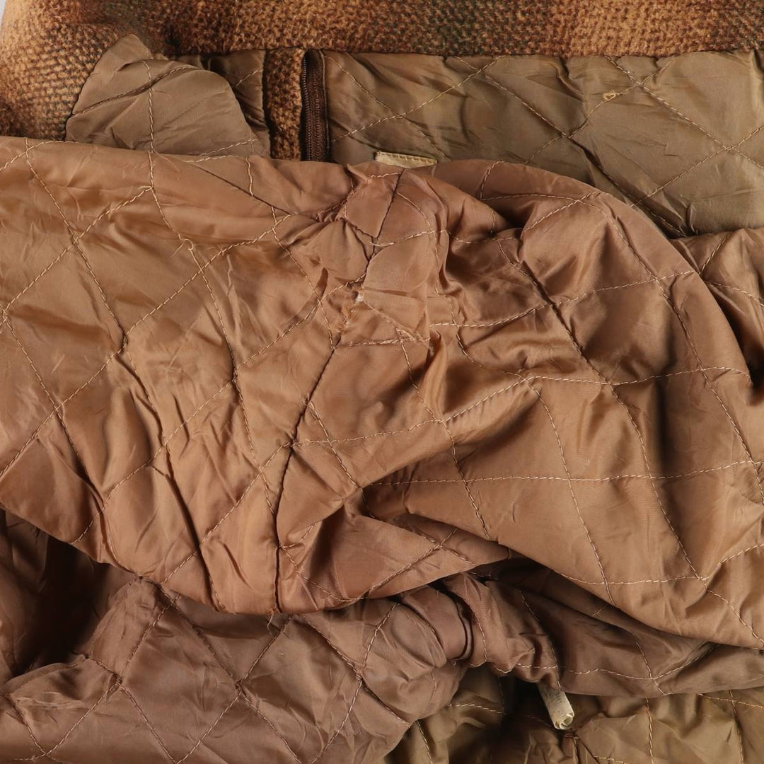 FREE COUNTRY Ombre Check Padded Wool Hunting Jacket, Men's Size XL, Vintage wool beige type brown Vintage Second Hand