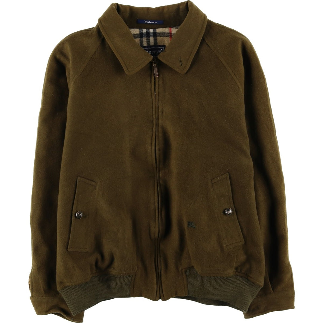 Burberry's padded wool sports jacket, size L, men's wool Khaki type brown Vintage Second Hand