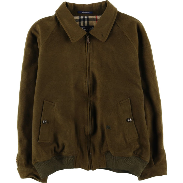 Burberry's padded wool sports jacket, size L, men's wool Khaki type brown Vintage Second Hand