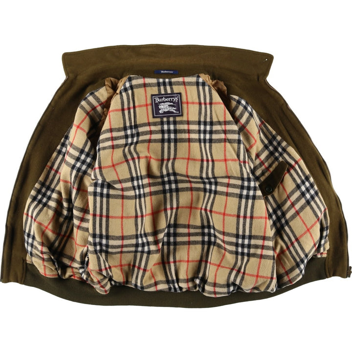 Burberry's padded wool sports jacket, size L, men's wool Khaki type brown Vintage Second Hand