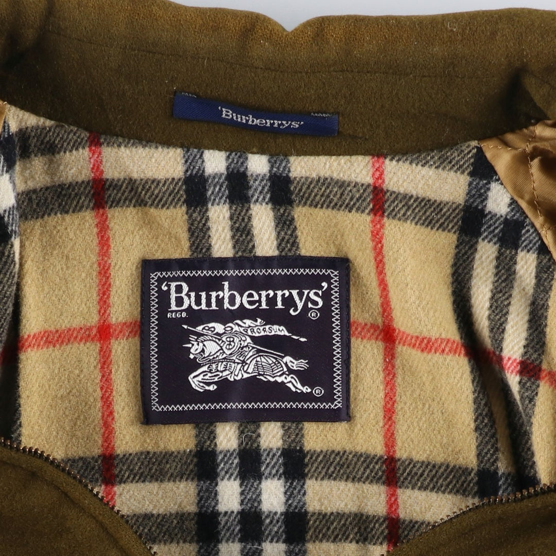 Burberry's padded wool sports jacket, size L, men's wool Khaki type brown Vintage Second Hand