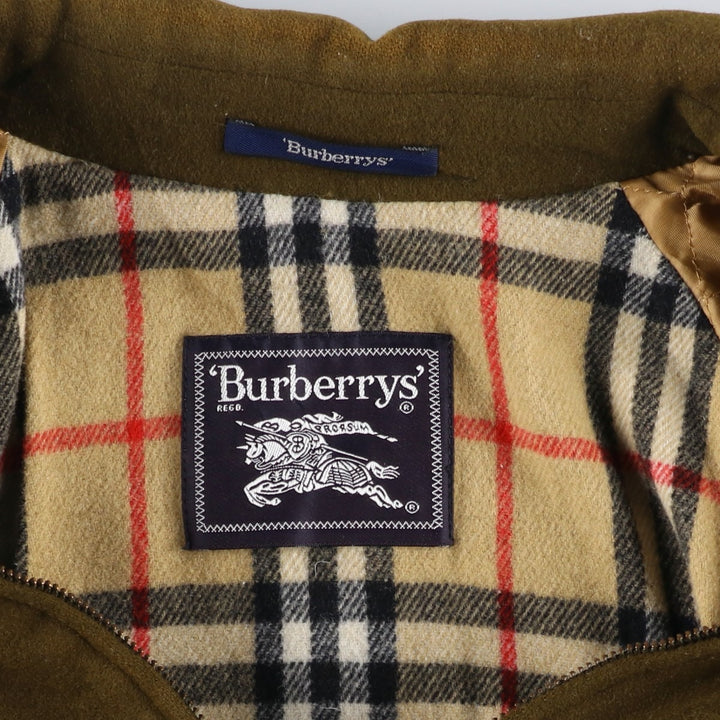 Burberry's padded wool sports jacket, size L, men's wool Khaki type brown Vintage Second Hand