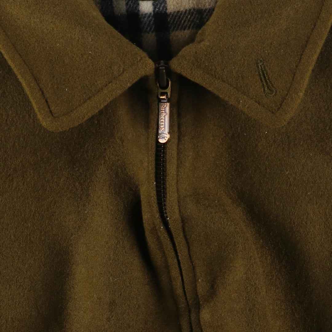 Burberry's padded wool sports jacket, size L, men's wool Khaki type brown Vintage Second Hand