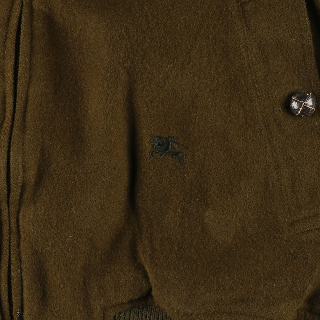 Burberry's padded wool sports jacket, size L, men's wool Khaki type brown Vintage Second Hand