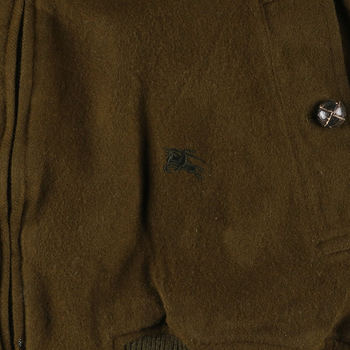 Burberry's padded wool sports jacket, size L, men's wool Khaki type brown Vintage Second Hand