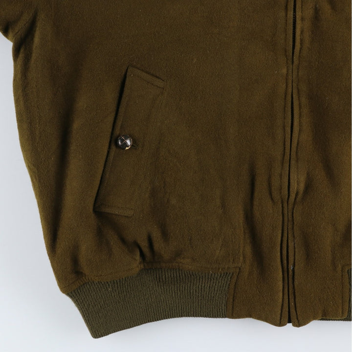 Burberry's padded wool sports jacket, size L, men's wool Khaki type brown Vintage Second Hand