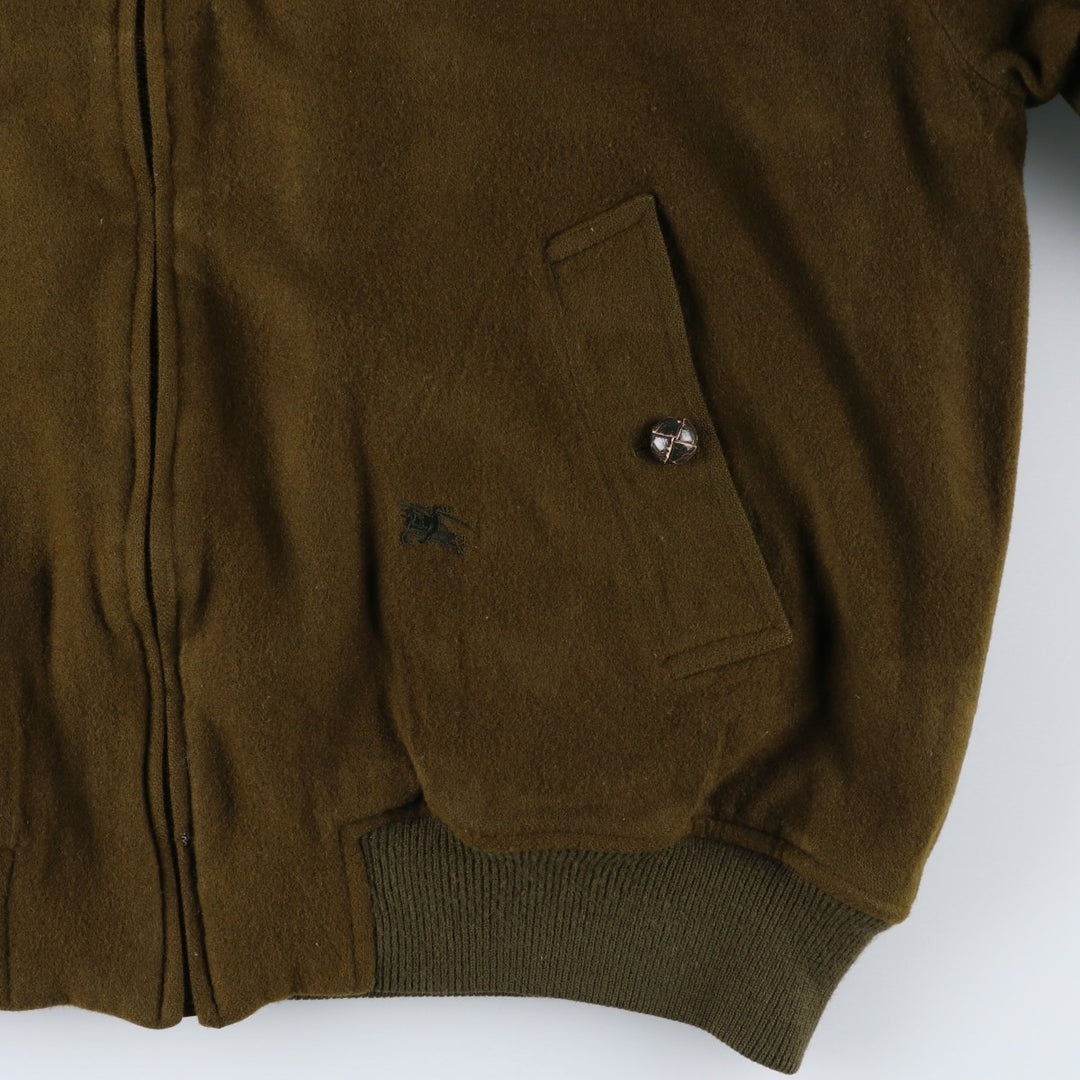 Burberry's padded wool sports jacket, size L, men's wool Khaki type brown Vintage Second Hand