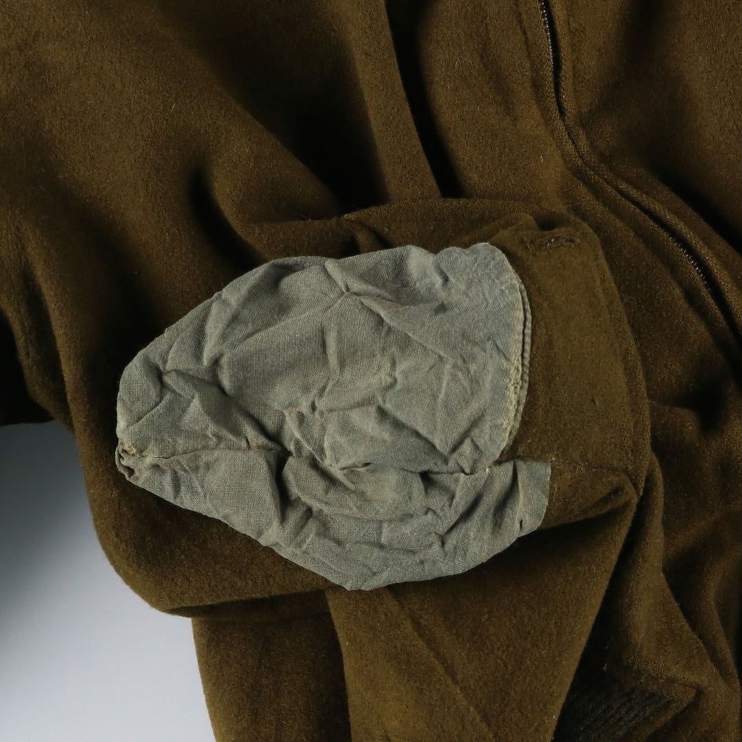 Burberry's padded wool sports jacket, size L, men's wool Khaki type brown Vintage Second Hand