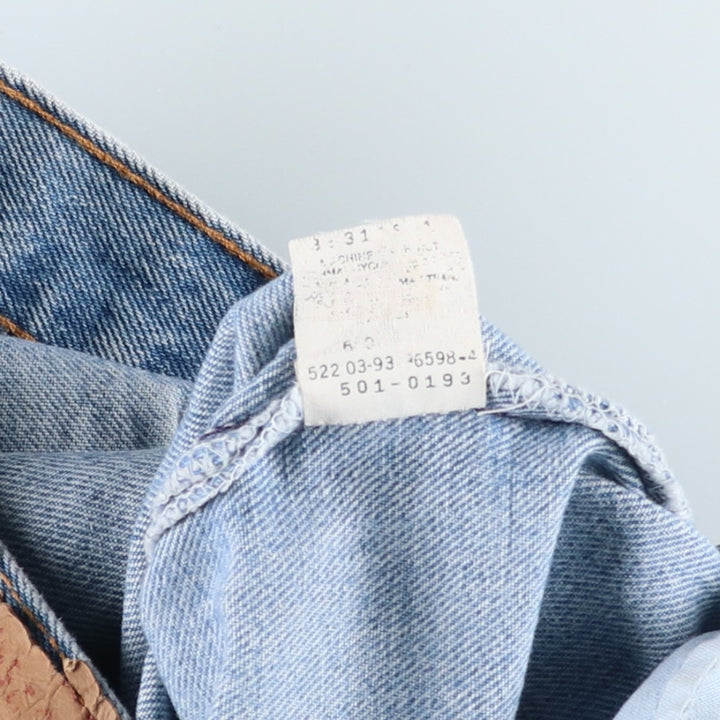 90'S Levi's 501-0193 Straight Denim Pants Made in USA Men's W31 Vintage cotton blue type Vintage Second Hand