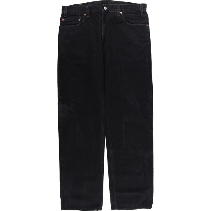 90'S Levi's 505 Regular Fit Straight Leg Tapered Black Denim Pants, Made in the USA, Men's Size 35, Vintage cotton black type Vintage Second Hand
